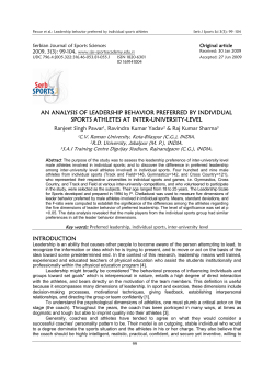 an analysis of leadership behavior preferred by individual sports