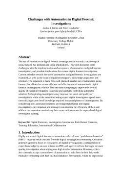 Challenges with Automation in Digital Forensic