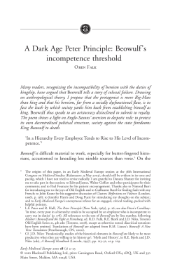 A Dark Age Peter Principle: Beowulf`s