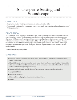148-Shakespeare Setting and Soundscape + Synopsis and