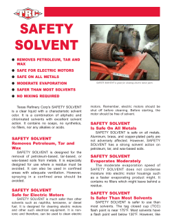 safety solvent - Texas Refinery Corp