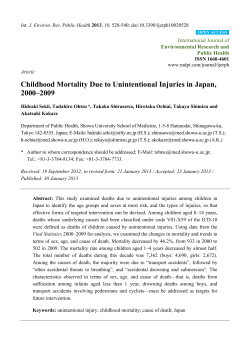 Childhood Mortality Due to Unintentional Injuries in Japan, 2000&ndash;2009