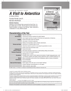 A Visit to Antarctica - Houghton Mifflin Harcourt