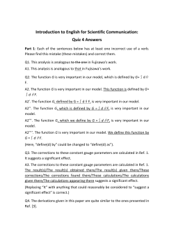 Introduction to English for Scientific Communication: Quiz 4 Answers