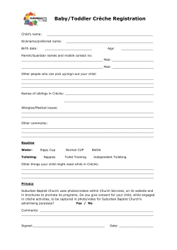 My child is new to toddler cr&egrave;che: registration form