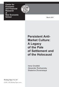 145. Persistent Anti-Market Culture: A Legacy of the Pale of