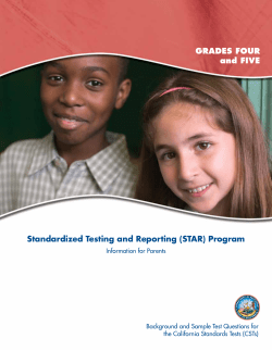 Grades Four and Five  - Standardized Testing and Reporting