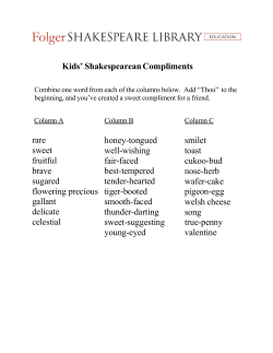 Kids` Shakespearean Compliments rare sweet fruitful brave sugared