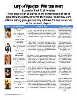 list of pirates &ndash; for the host