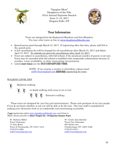 Tour Information - Daughters of the Nile