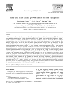 Intra- and inter-annual growth rate of modern stalagmites