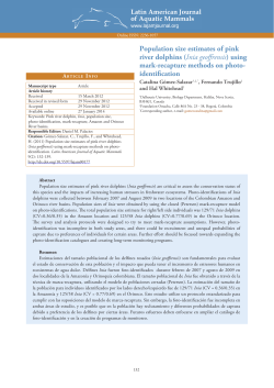 Population size estimates of pink river dolphins