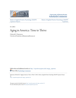 Aging in America: Time to Thrive - ScholarlyCommons