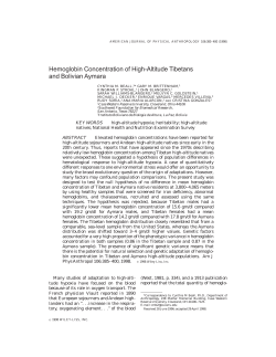 Hemoglobin Concentration of High-Altitude Tibetans and Bolivian