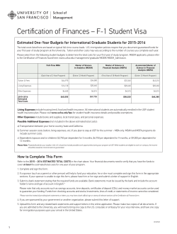 Certification of Finances &ndash; F