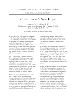 Christmas &ndash; A New Hope - St. Mark`s Episcopal Church, New