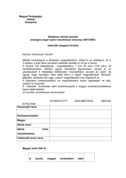 Megyei Pedag&oacute;giai Int&eacute;zet Veszpr&eacute;m &Aacute;ltal&aacute;nos iskolai tanul&oacute;k