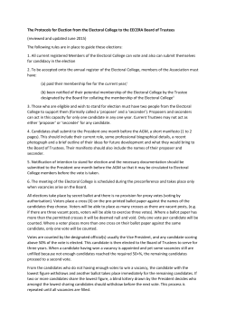 The Protocols for Election from the Electoral College to the EECERA