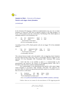 Particle verbs trigger cluster formation