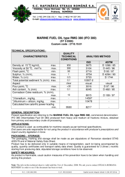 Marine fuel oil type RMG 380 IFO 380