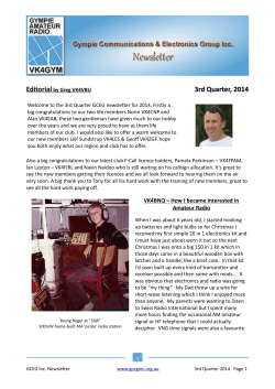 3rd Quarter, 2014 - Gympie Amateur Radio Club