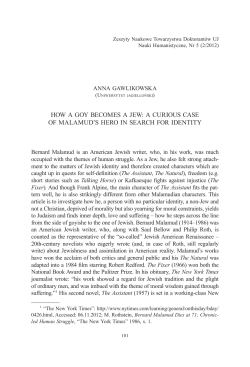 How a goy becomes a Jew: a curious case of Malamud`s hero