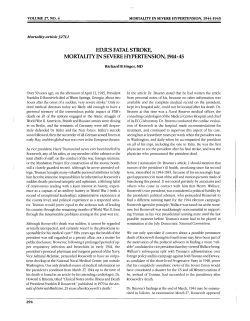 F.D.R.`s Fatal Stroke, Mortality in Severe Hypertension, 1944