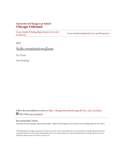 Subconstitutionalism - Chicago Unbound
