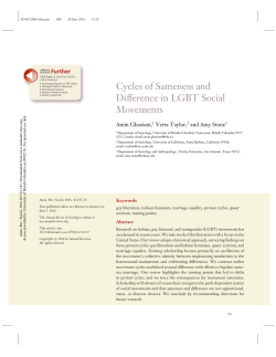 Cycles of Sameness and Difference in LGBT Social Movements