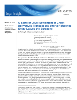 O Spirit of Love! Settlement of Credit Derivatives Transactions after a