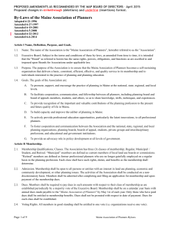 Proposed Bylaw Amendments - Maine Association of Planners