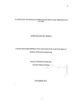 Manufacturing Waste Reduction through Just In Time