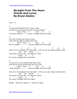 Straight From The Heart Chords And Lyrics By Bryan Adams