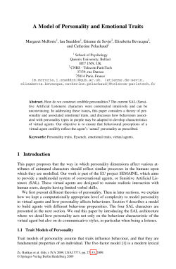 A Model of Personality and Emotional Traits