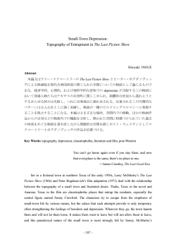 Topography of Entrapment in The Last Picture Show