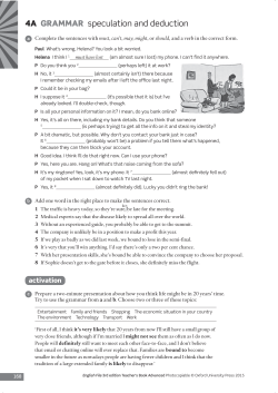 4A GRAMMAR speculation and deduction