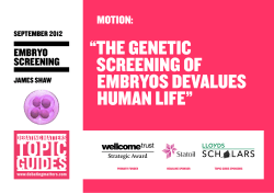 the genetic screening of embryos devalues