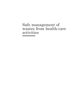 Safe management of wastes from health