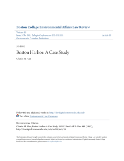 Boston Harbor: A Case Study - Digital Commons @ Boston College