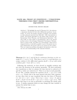 MATH 209: PROOF OF EXISTENCE / UNIQUENESS THEOREM