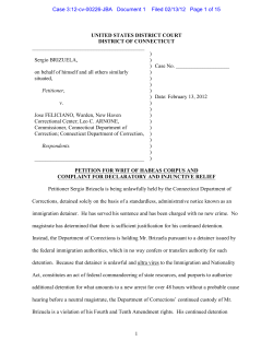 Plaintiff`s Petition for Writ of Habeas Corpus and