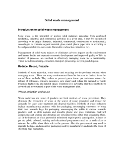 Introduction to solid waste management