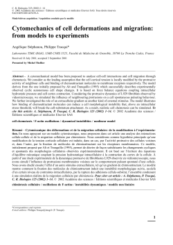 Cytomechanics of cell deformations and migration - TIMC-IMAG