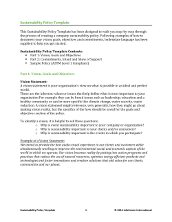 Sustainability Policy Template