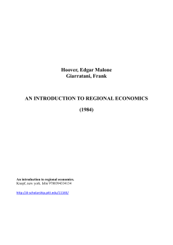 Hoover Giarratani- Introduction to Regional Economics, UCEB, 1984