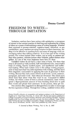 FREEDOM TO WRITE- THROUGH IMITATION