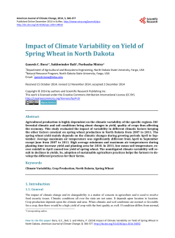 Impact of Climate Variability on Yield of Spring Wheat in North Dakota