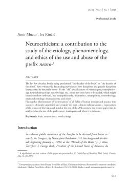 Neurocriticism: a contribution to the study of the etiology