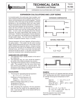 expansion calculations and loop sizing