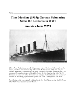 Time Machine (1915): German Submarine Sinks the Lusitania in